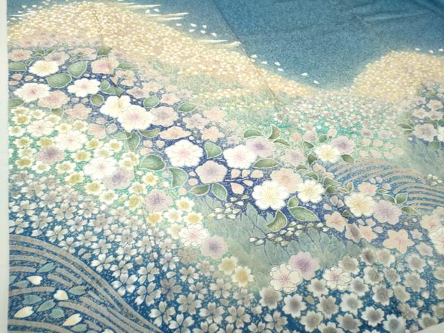 平和屋着物○豪華振袖 絞り 辻が花 暈し染め 金彩 金通し地 正絹