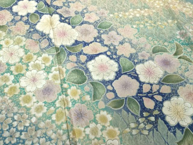 平和屋着物○豪華振袖 絞り 辻が花 暈し染め 金彩 金通し地 正絹