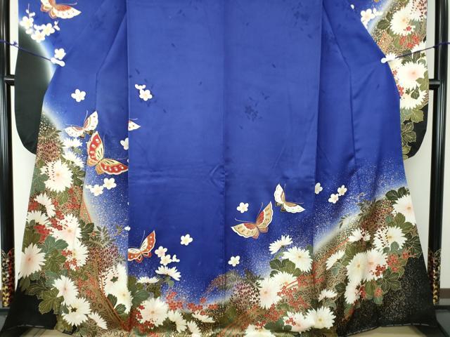 平和屋着物○豪華振袖 駒刺繍 舞花文 正絹 逸品 AAAX0333np