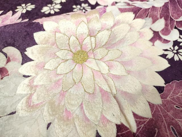 平和屋着物○豪華振袖 刺繍 舞花文 乱菊 暈し染め 金糸 銀通し