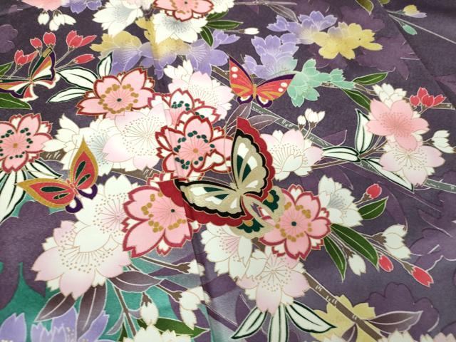 平和屋着物●豪華振袖　枝垂れ桜　舞蝶花文　暈し染め　金彩　正絹　逸品　未使用　DAAQ2918ps 平和屋着物○豪華振袖 枝垂れ桜 舞蝶花文 暈し染め 金彩 正絹