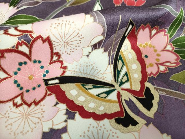 平和屋着物●豪華振袖　枝垂れ桜　舞蝶花文　暈し染め　金彩　正絹　逸品　未使用　DAAQ2918ps 平和屋着物○豪華振袖 枝垂れ桜 舞蝶花文 暈し染め 金彩 正絹