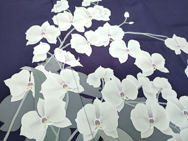 平和屋着物●色留訪問着　作家物　手描き　胡蝶蘭　正絹　逸品　DAAQ2924ps 平和屋着物○色留訪問着 作家物 手描き 胡蝶蘭 正絹 逸品 DAAQ2924ps