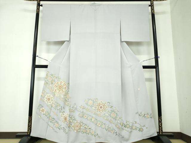 平和屋着物●豪華色留袖　作家物　駒刺繍　正倉院花文　金彩　正絹　逸品　DAAQ2935ps