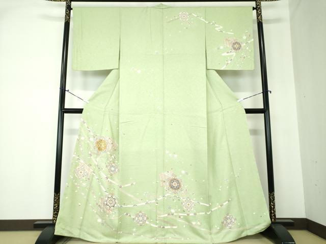 平和屋着物●訪問着　駒刺繍　正倉院花文　源氏香　金彩　正絹　逸品　DAAQ2950ps