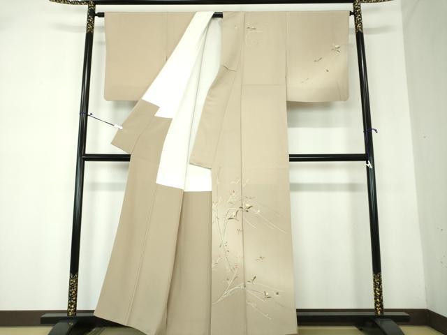 平和屋着物○訪問着 刺繍 草花文 暈し染め 金彩 正絹 逸品 DAAQ2962ps