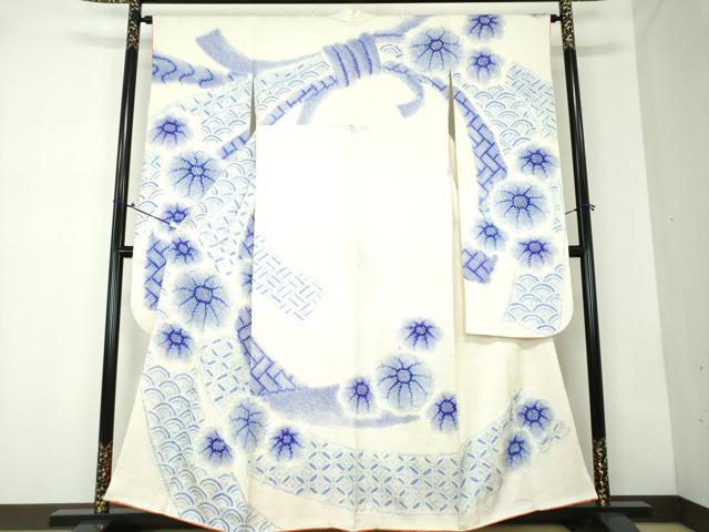 平和屋着物●名門　藤娘きぬたや・総絞り　振袖　束ね熨斗花文　正絹　逸品　DAAQ2965ps