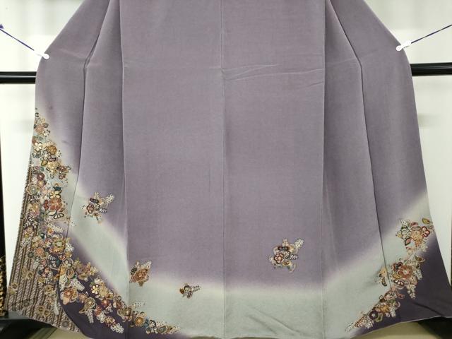 平和屋着物●中国三大刺繍　スワトウ刺繍　汕頭刺繍　総刺繍　訪問着　洋花文　暈し染め　金糸　やまと誂製　正絹　逸品　DAAQ2966ps 平和屋着物○中国三大刺繍 スワトウ刺繍 汕頭刺繍 総刺繍 訪問着