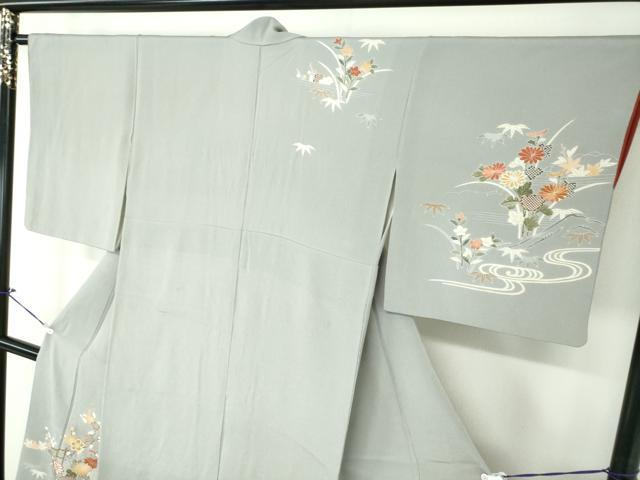 平和屋着物○創業460年・千總 訪問着 駒刺繍 流水花文