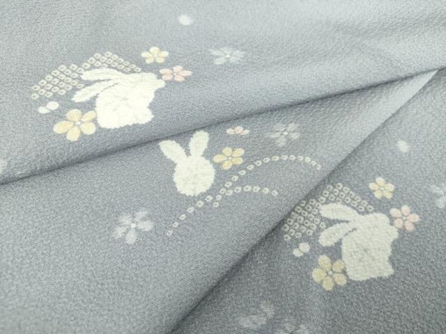 平和屋着物●上質な小紋　花兎　正絹　逸品　DAAQ2983ps