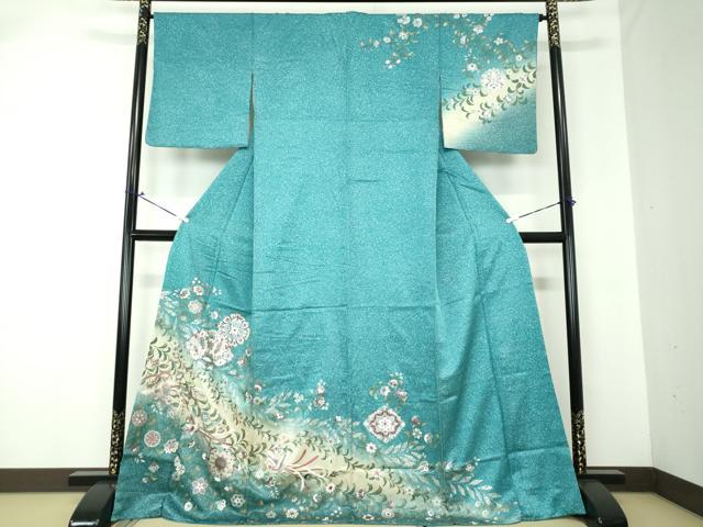 平和屋着物●訪問着　正倉院花鳥文　暈し染め　金銀彩　正絹　逸品　DAAQ2988ps
