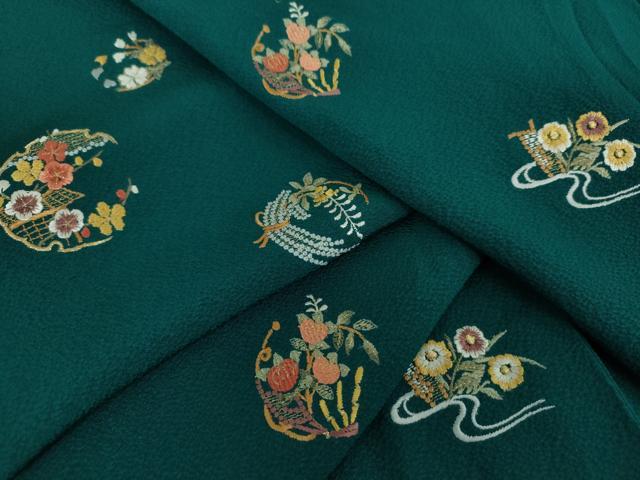 平和屋着物●訪問着　総刺繍　雪輪花文　金糸　鈴乃屋扱い　正絹　逸品　未使用　DAAQ2994ps