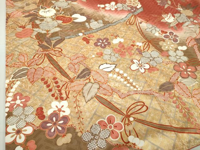 平和屋着物○豪華振袖 花丸文 暈し染め 丹後ちりめん 金彩 仮絵羽 逸品