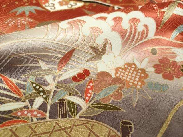 平和屋着物○十日町老舗ブランド 吉澤友禅 吾妻徳穂 振袖 駒刺繍