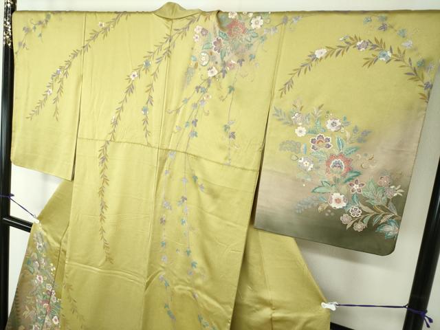 平和屋着物○訪問着 総絞り 遠山楓文 黒地 正絹 逸品 DAAR0217yyy