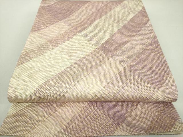 平和屋着物●ひなや工房　くむ・あむ・おる　伊豆蔵明彦　組織　全通柄袋帯　菱文　金糸　正絹　逸品　DAAQ3021ps