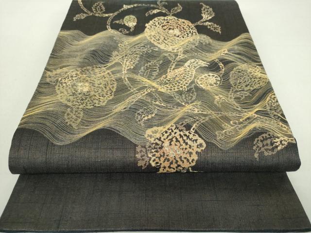 平和屋着物○名門 しょうざん 生紬 紙屋川伝承 絹漉貴 太鼓柄