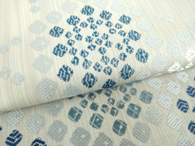 平和屋着物○六通柄袋帯 本藍 唐織 亀甲文 正絹 逸品 DAAQ3052ps