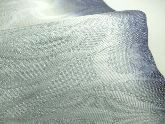 平和屋着物○全通柄袋帯 ふくれ織 流水文 銀通し地 正絹