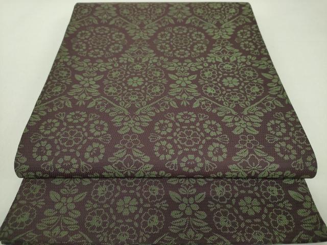 平和屋着物●全通柄袋帯　亀甲花文　正絹　逸品　DAAQ3066ps
