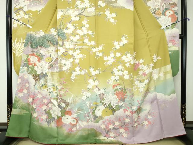 平和屋着物○豪華振袖 作家物 花鳥籬文 正絹 逸品 AAAT2231ck 平和屋
