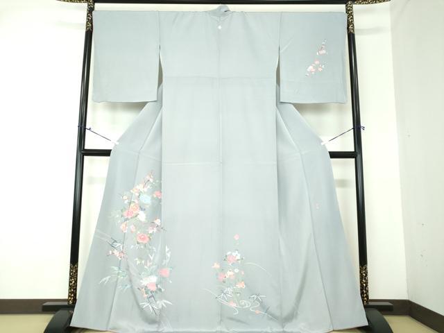 平和屋着物●本加賀友禅作家　岡本幸治　訪問着　流水枝花文　正絹　逸品　DAAQ3141ps