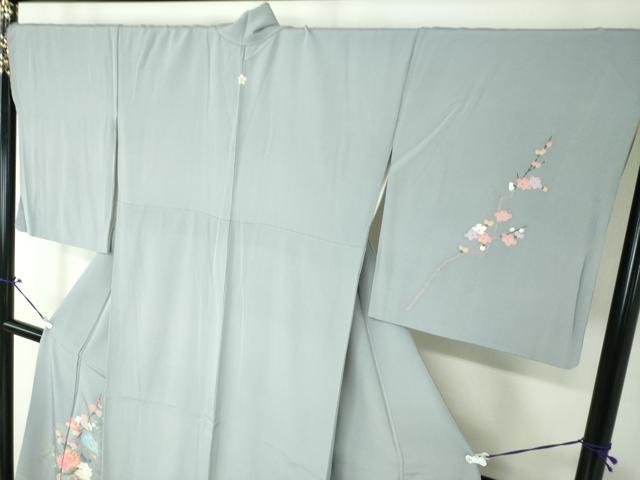 平和屋着物○本加賀友禅作家 岡本幸治 訪問着 草花文 正絹 逸品