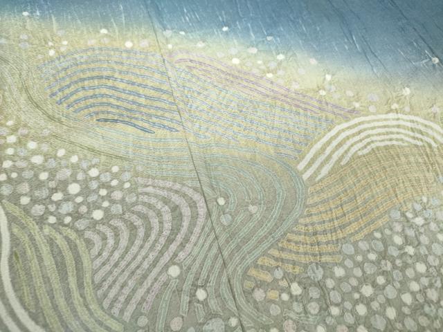 平和屋着物○訪問着 絞り 流水文 暈し染め 正絹 逸品 未使用