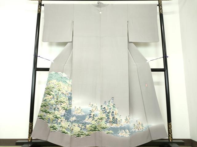 平和屋着物●本場加賀友禅作家　森田耕三　色留袖　水辺風景　暈し染め　正絹　逸品　DAAQ3198ps