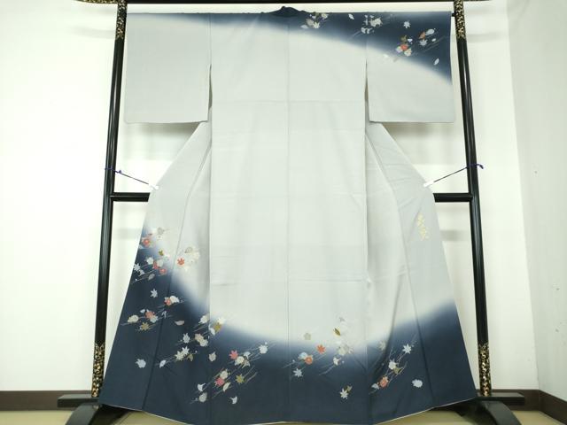 平和屋着物●皇室デザイナー　中村乃武夫　訪問着　吹き寄せ花文　暈し染め　金彩　正絹　逸品　DAAQ3218ps