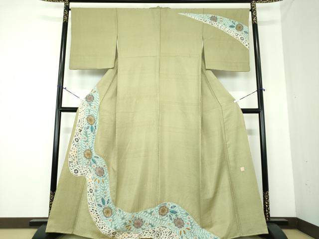 平和屋着物●伝統工芸士　水野保　保辻が花染　訪問着　絞り　金通し地　正絹　逸品　DAAQ3234ps