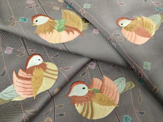 平和屋着物●訪問着　絞り　刺繍　枝垂れ花　鴛鴦文　金銀糸　正絹　逸品　DAAQ3236ps