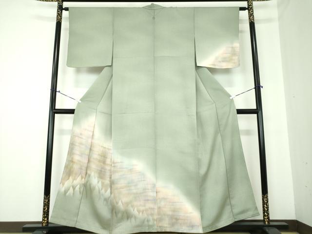 平和屋着物●訪問着　樹林地紋　暈し染め　金彩　正絹　逸品　DAAQ3238ps