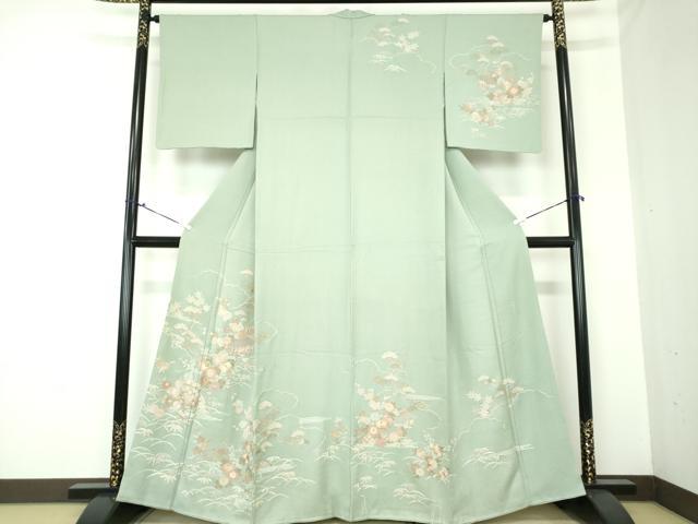 平和屋着物●中国三大刺繍　スワトウ相良刺繍　汕頭相良刺繍　蘇州刺繍　総刺繍　訪問着　籬風景花文　正絹　逸品　DAAQ3241ps 平和屋着物○中国三大刺繍 スワトウ相良刺繍 汕頭相良刺繍 蘇州刺繍