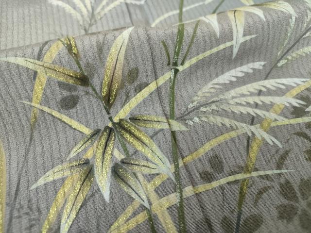 平和屋着物○訪問着 手描き 駒刺繍 笹竹文 暈し染め 正絹 逸品