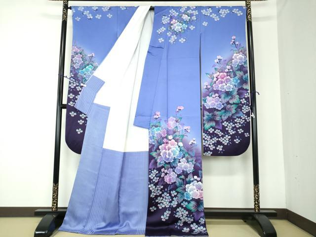 平和屋着物○豪華振袖 手描き 草花文 暈し染め 金彩 正絹 逸品 DAAQ3254ps