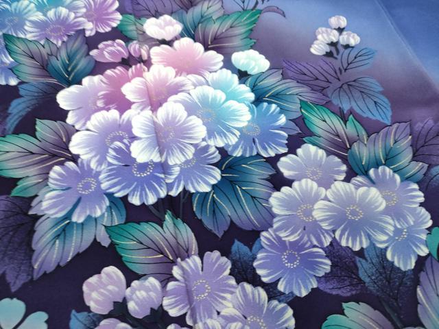 平和屋着物○豪華振袖 手描き 草花文 暈し染め 金彩 正絹 逸品 DAAQ3254ps