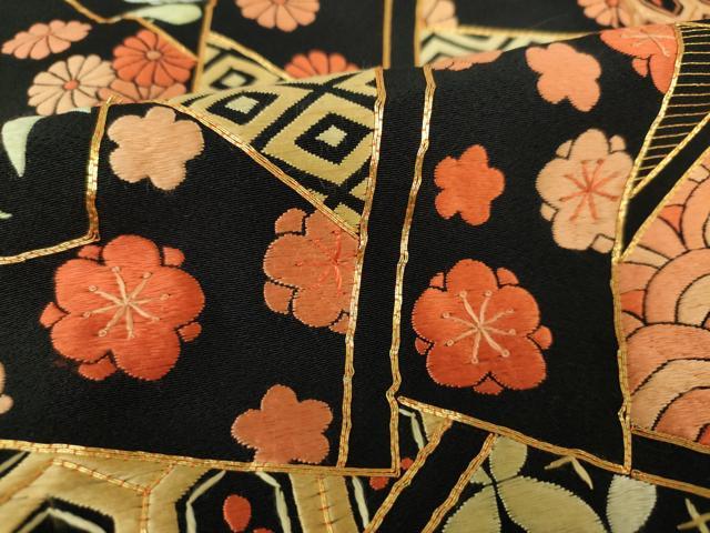 限定SALE，新品 平和屋着物■豪華黒留袖　手描き　松竹梅　金彩　正絹　逸品　DAAX1211op