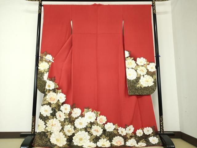 平和屋着物●豪華振袖　牡丹文　暈し染め　金彩　正絹　逸品　DAAQ3288ps