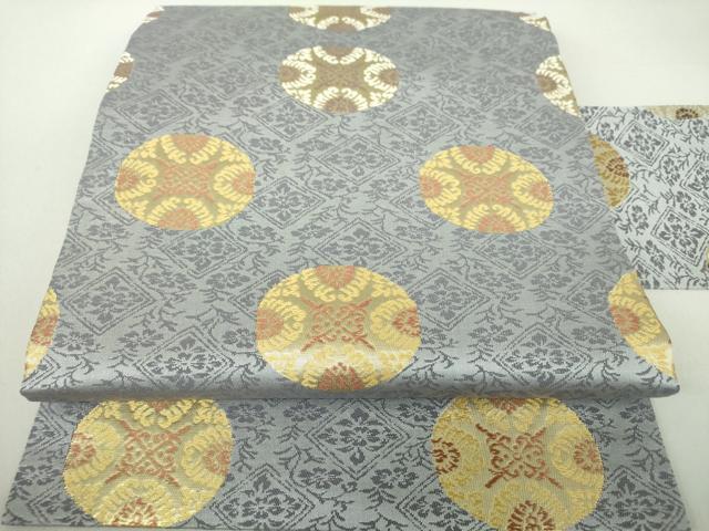 平和屋着物○九寸名古屋帯 唐織 花丸文 金糸 正絹 逸品 未使用
