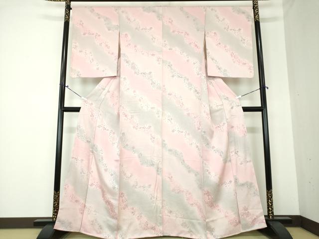 平和屋着物●上質な小紋　地紋起こし　道長花文　暈し染め　正絹　逸品　未使用　DAAQ3316ps 平和屋着物○上質な小紋 地紋起こし 道長花文 暈し染め 正絹