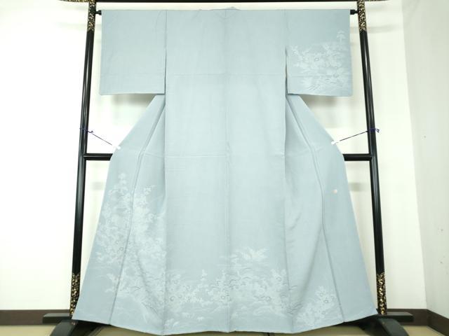 平和屋着物●伝統工芸師　服部光擴　江戸小紋　訪問着　流水風景花文　正絹　逸品　未使用　DAAQ3321ps