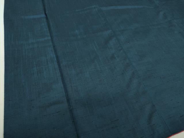 平和屋着物●上質な紬　色無地　紺地　正絹　逸品　DAAQ3334ps 平和屋着物○上質な紬 色無地 紺地 正絹 逸品 DAAQ3334ps