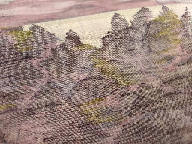 平和屋着物○能州紬 絲藝苑 上島洋山 訪問着 樹林風景