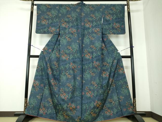 平和屋着物●本場大島紬　樹林花文　正絹　逸品　未使用　DAAQ3347ps