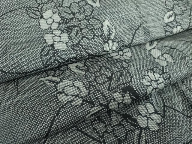 平和屋着物●本場大島紬　9マルキ　草花文　正絹　逸品　DAAQ3362ps