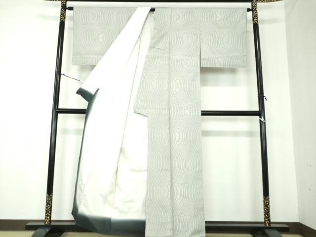 平和屋着物○上質な紬 よろけ縞 ロング丈 正絹 逸品 AAAU4311np