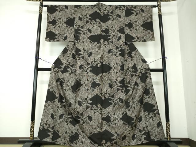 平和屋着物●本場大島紬　9マルキ　几帳人物風景　正絹　逸品　DAAQ3366ps