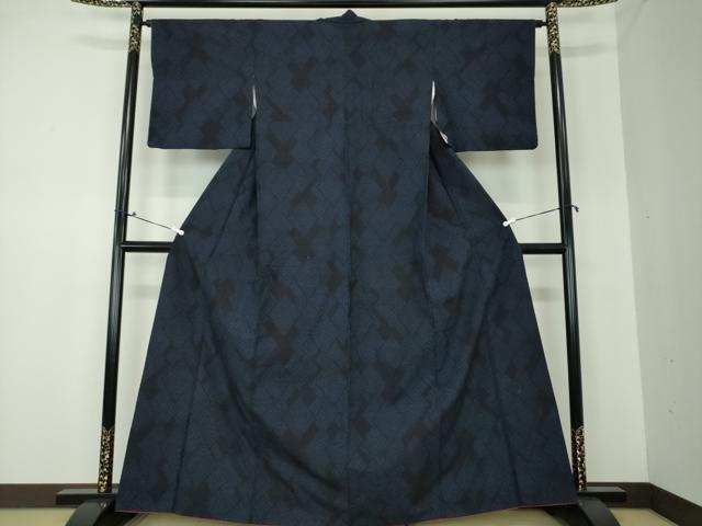 平和屋着物●結城紬　菱文　正絹　逸品　DAAQ3371ps