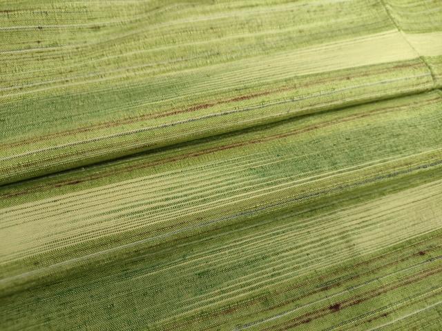 平和屋着物●上質な紬　横段文　正絹　逸品　DAAQ3383ps